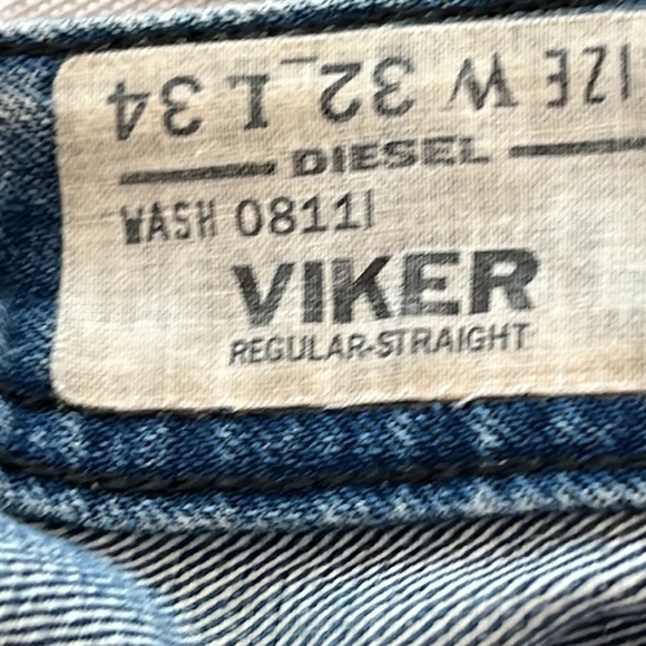 DIESEL Vicker Button Fly Distressed Denim Men Straight Leg Jeans Size W 32/ L 34 - Picture 8 of 9